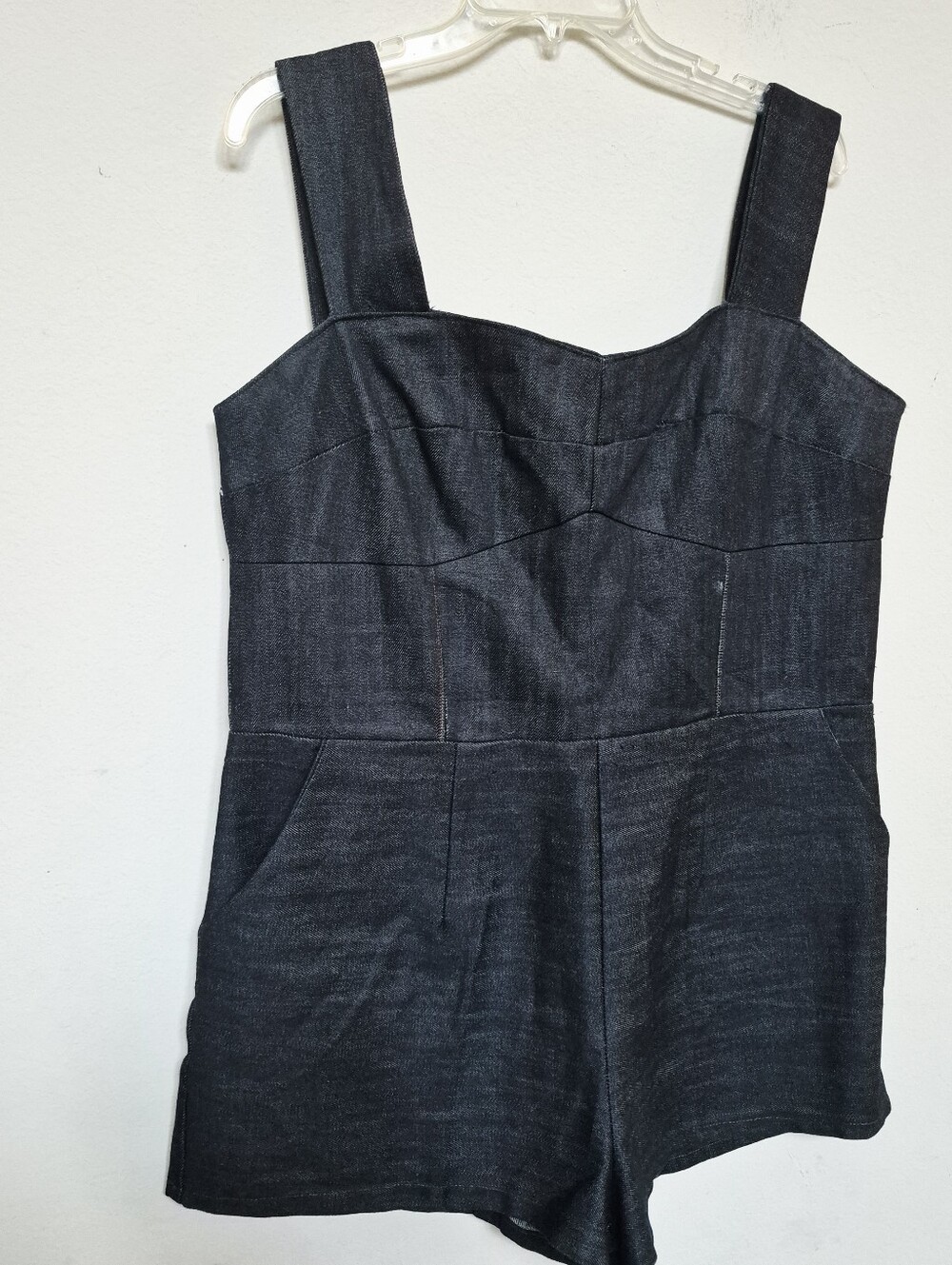 Dark Denim Sleeveless Romper - Blue Size XL